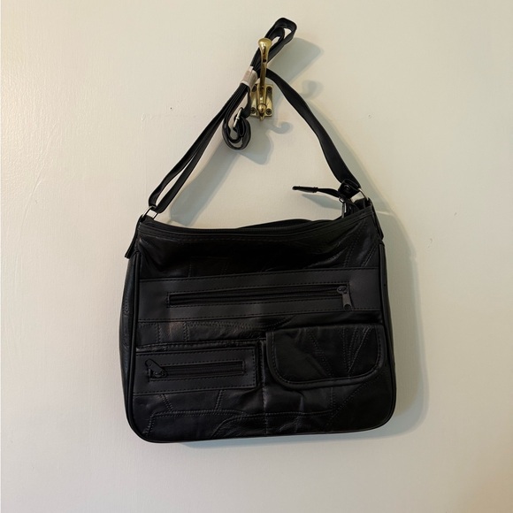 Black Leather Shoulder Bag - Picture 2 of 8